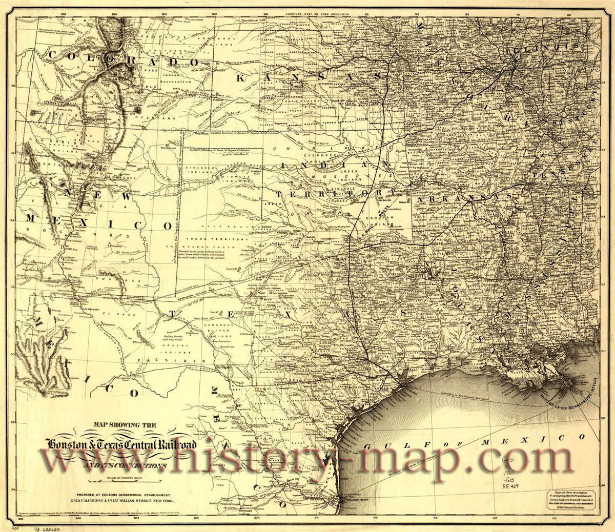 Houston and Texas Central Railroad Map